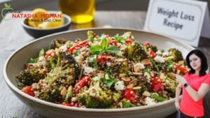 Roasted broccoli quinoa salad recipe for weight loss